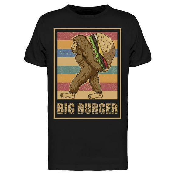 Retro Bigfoot Burger Graphic T-Shirt Men -Image by Shutterstock, Male Large