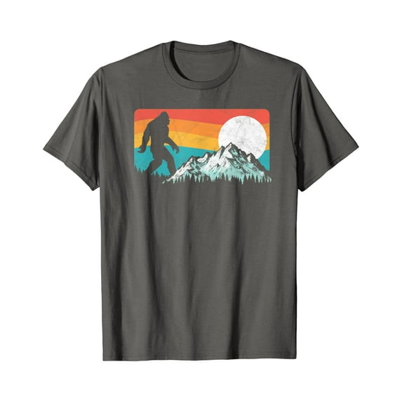 Retro Bigfoot Silhouette Rocky Mountains T-Shirt