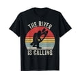 thumbnail image 1 of Retro Bigfoot The River Is Calling Shirt Kayak Sasquatch Men Women Vintage T-Shirt, 1 of 5