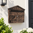 Retro Bird Wall Mount Locking Mailbox, Large Capacity Rust-proof ...