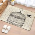 thumbnail image 1 of Retro Birdcage Bathroom Rug Washable 2x3 Entryway Rug Non Slip Vintage Abstract Art Bird Front Door Mat Low Pile Indoor Doormat Throw Floor Carpet for Kitchen Bedroom Entrance, 1 of 8