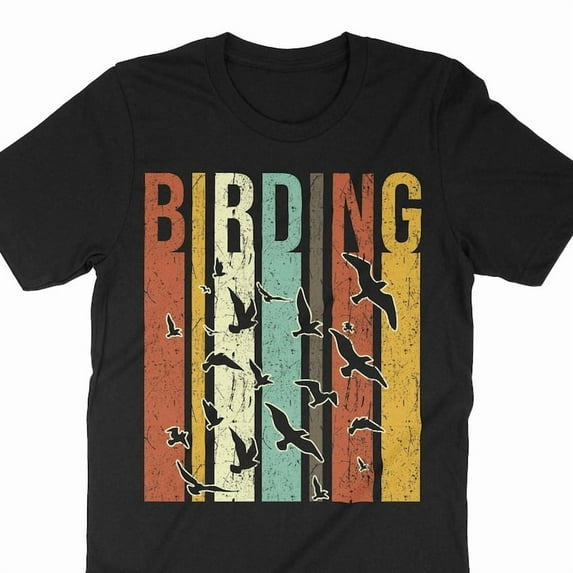 Retro Birding Gift Bird Watcher Lover Art Graphic Tee Shirt,for unisex up to size 5XL
