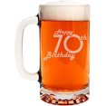 thumbnail image 1 of Retro Birthday Etched 16oz Beer Mug 70th Birthday Gift, 1 of 5