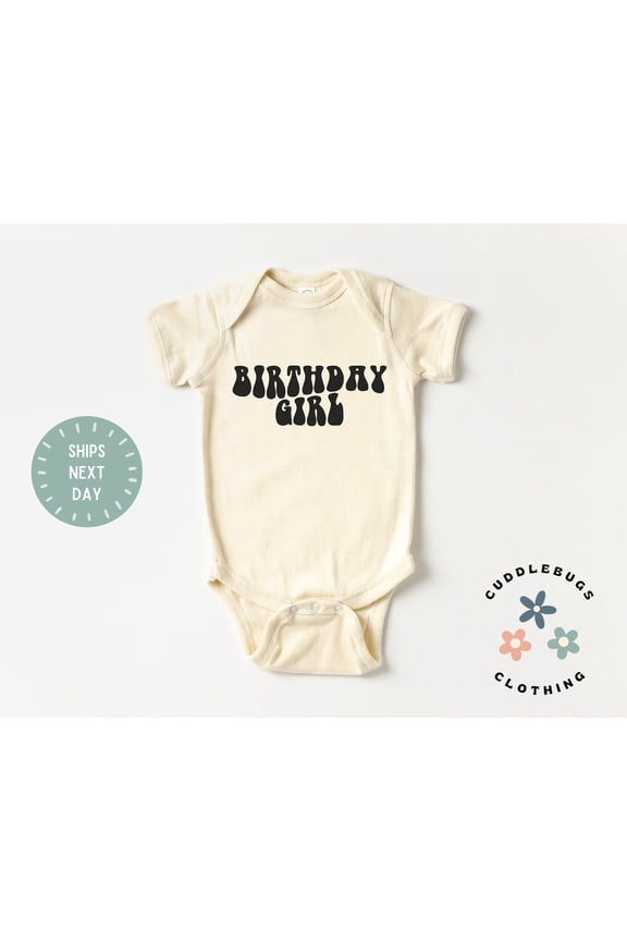 Retro Birthday Girl Onesies Bodysuit, Birthday Girl Bodysuit, Girls Or Gray Bodysuit, Cake Smash Outfit, Baby Birthday Gift Cool Baby Clothing, Cute Baby Onesie, BABY BODYSUIT LAT 4424