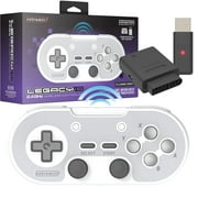 Retro-Bit Legacy 16 Wireless 2.4GHz Controller for SNES, Switch, PC, MacOS, RetroPie, Raspberry Pi and Other USB Devices Gray Classic