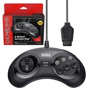 لوحة تحكم sega genesis الرسمية ذات 6 أزرار - أسود