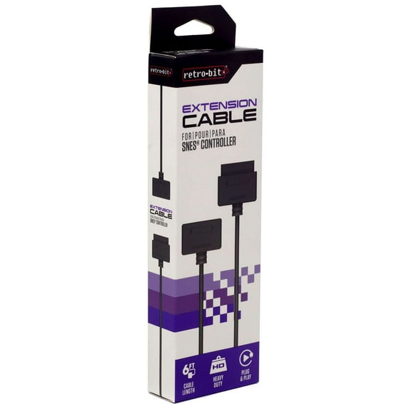 Super Nintendo SNES Controller Extension Cable (6 Feet Long)
