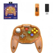 Retro-Bit Tribute64 2.4GHz Wireless Controller for Nintendo 64 N64, Switch, PC, MacOS, RetroPie, Raspberry Pi and Other USB Devices Orange Hawk