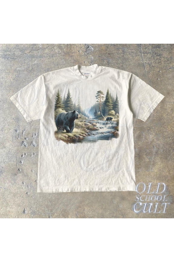 Retro Black Bears 90s Shirt, 90s Vintage Bears Camping Outfit, Boho Unisex Adult Shirt, Bear Lovers Nature Wildlife Shirt, Bear Alpha Shirt