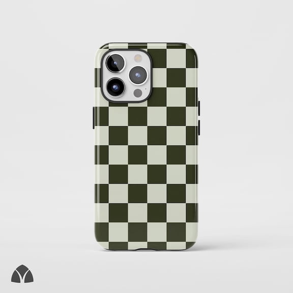 Retro Black Checkerboard Minimalist Graphic Phone Case for iPhone 11 12 13 14 15 16 Pro Max up to 5XL