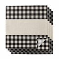 thumbnail image 1 of Retro Black Cloth Napkins, Farmhouse Buffalo Plaid Vintage Beige Washable and Reusable Dinner Napkins Set of 4, Table Napkin for Kitchen Party Birthday Wedding Hotel Housewarming 20"x20", 1 of 9