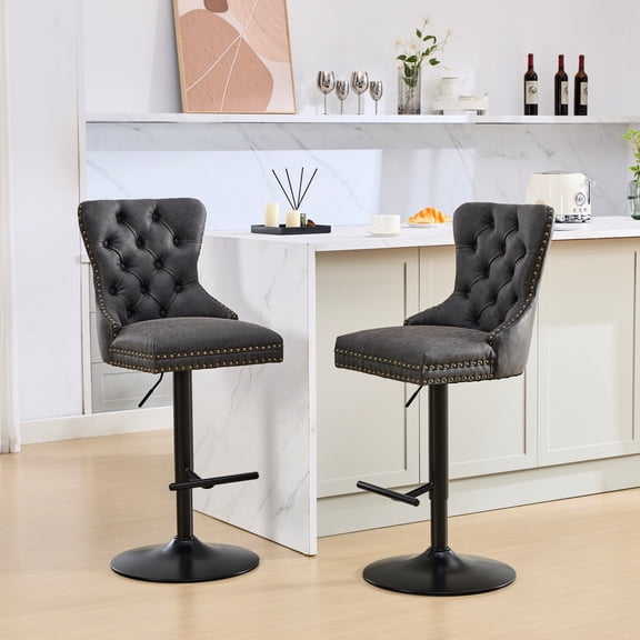 Retro Black Design - Hand - made Backrest Decoration - Home Bar Environment - Comfortable Durable Bar Stools