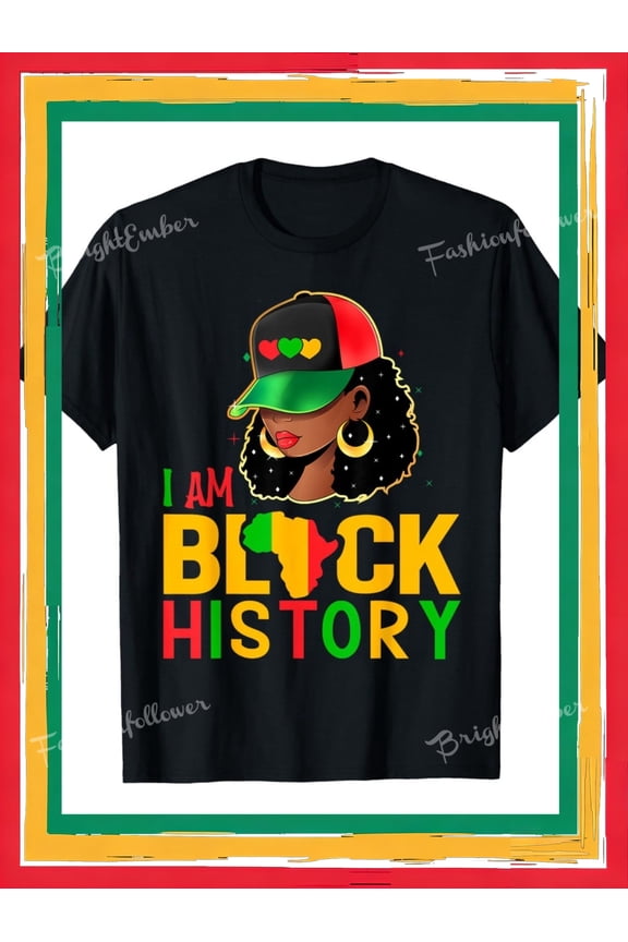 Retro Black History Month T-Shirt I Am Black History African American Pride Melanin Empowerment Graphic Tee for Men and Women