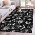 thumbnail image 1 of Retro Black Map Area Rugs 3x5 ft Abstract Sailing Boat White Line Washable Rug Non Slip Indoor Carpet Absorbent Floor Mat for Living Room Bedroom Dining Room, 1 of 9