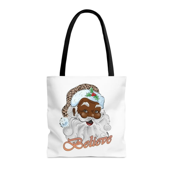 Retro Black Santa Claus Tote Bag for Christmas