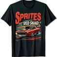 thumbnail image 1 of Retro Black T-Shirt with 'SPRITES SPEED SQUAD' & Classic Muscle Car Design, 1 of 5