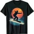 thumbnail image 1 of Retro Black T-Shirt with Snowboarder Against Sun for Snowboarding Enthusiasts, 1 of 5