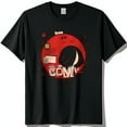 thumbnail image 1 of Retro Black T-Shirt with Stylized Red Circle & Bold Graphic Design, 1 of 5