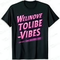 thumbnail image 1 of Retro Black T-Shirt with We Love Tolibe Vibes Graphic Print Vintage, 1 of 5