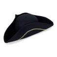 thumbnail image 1 of Gyujnb Retro Black Tricorn Hat with Gold Trim - Stylish Cap for Stage Shows,Stylish Casual Accessory, Durable for Outdoor Activities Fishing Hiking & Everyday Outfits,Size:One Size, 1 of 6