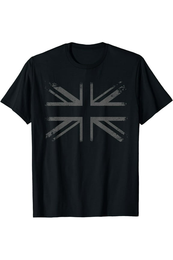 Retro Black Union Jack Vintage British Flag Great Britain UK T-Shirt