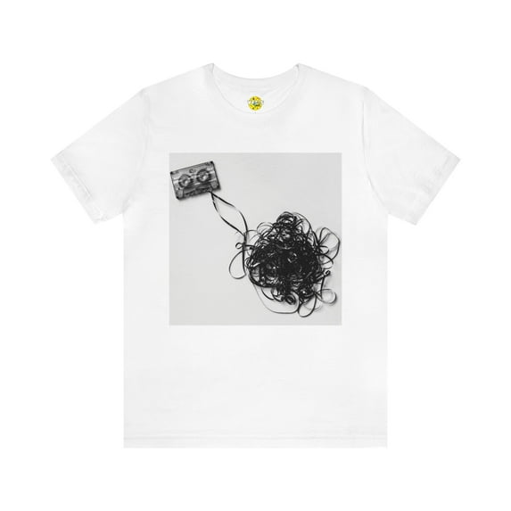 Retro Black & White Cassette Tape T-Shirt - Vintage Music Lover