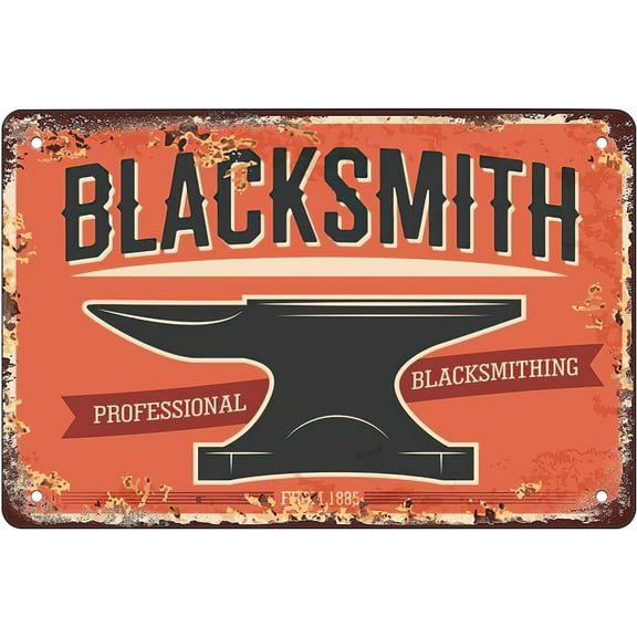 Retro Blacksmith Metal Poster Forge Craftsman Workshop Metal Tin Signs Vintage Plaque Wall Decor Gift For Home Kitchen Office Club Bar Gym 8x12 Inch