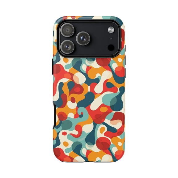 Retro Blob Groovy Abstract Case for iPhone 11 12 13 14 15 16 17 Pro Max Plus