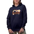 thumbnail image 1 of Distressed Retro Bloom As You Are with Rainbow Art, Navy Blue Hooded Sweatshirt or Hoodie, 2XL, 1 of 5