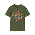 thumbnail image 1 of Retro Bloom: Classic Camera & Floral Fusion Tee - Unisex Softstyle T-Shirt, 1 of 4