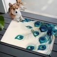 thumbnail image 1 of Retro Blue 2x3 Area Rugs for Living Room, Green Peacock Feathers Abstract Art Non Slip Floor Mat Washable Low-Profile Indoor Carpet for Bedroom, Dining Room, Bathroom, 1 of 9