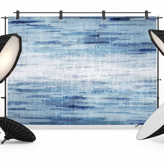 Retro Blue Backdrop for Photography, Texture Abstract Modern Ombre Photo Backdrop Portrait Background Party Banner Photo Backgrounds for Studio Booth Props, 8x6ft