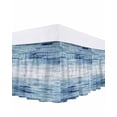 thumbnail image 1 of Retro Blue Bed Skirt King Size 18" Drop Texture Abstract Modern Ombre Ruffled Wrap Around Bed Skirts Adjustable Elastic Bedskirt Dust Ruffle for King Size Bed, 1 of 7