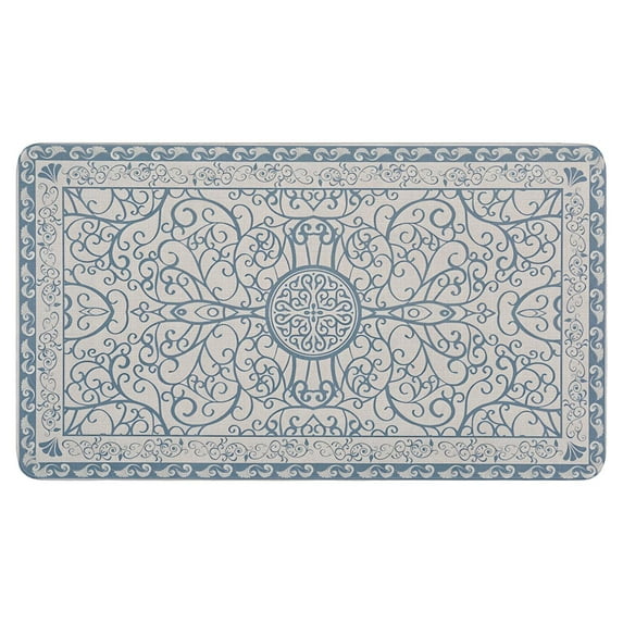 Retro Blue Boho Welcome Doormat for Indoor/Outdoor Entrance Retro Blue Boho Decoration Door Mat Kitchen Door Mat Bedroom Doormat 17x30 Inch