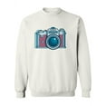 thumbnail image 1 of Retro Blue Camera Design  Sweatshirt Women -Image by Shutterstock, Female x-Large, 1 of 4
