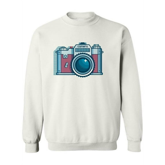 Retro Blue Camera Design Sweatshirt Women -Image by Shutterstock, Female x-Large