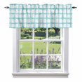 thumbnail image 1 of Retro Blue Checkered Valance Curtain Watercolor Lines Geometric Minimalist Window Valances Rod Pocket Short Curtains Window Treatments for Kitchen Bedroom Bathroom Laundry 60" x 14", 1 of 9