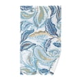 thumbnail image 1 of Retro Blue Leaf Cotton Face Towels Soft Hand Towel Absorbent Bathroom Towel for Kitchen Hotel Decoration, 1 of 7
