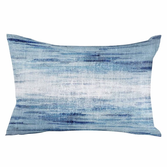 Retro Blue Ombre Modern Abstract Art Standard Size Pillow Cover, Pillowcase Protectors with Zipper, Breathable Decorative Throw Pillow Case Cover, Pillow Shams for Couch Sofa 20x26Inch
