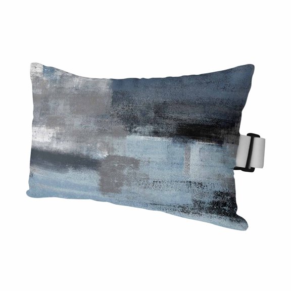 Retro Blue Outdoor Chaise Lounge Pillows Abstract Art Paint Texture Lumbar Pillows with Insert Adjustable Elastic Strap Headrest Pillow for Recliner Patio Chair 1 Pack 11x16 Inch