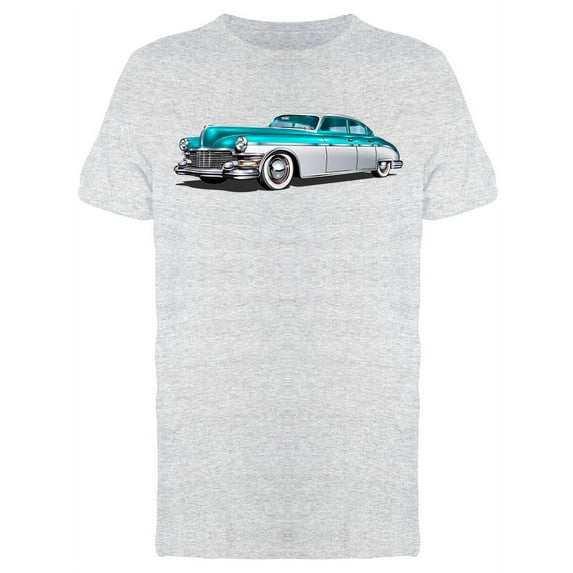 Retro Blue White Car T-Shirt Men -Image by Shutterstock, Male 3X-Large