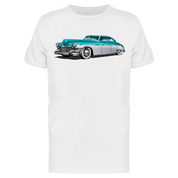 Retro Blue White Car T-Shirt Men -Image by Shutterstock, Male x-Large