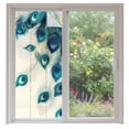 thumbnail image 1 of Retro Blue Window Privacy Film Green Peacock Feathers Abstract Art Decorative Glass Window Film UV Blocking Static Cling Non-Adhesive Sticker Covering for Home Door 35.4x78.7 inches, 1 of 7