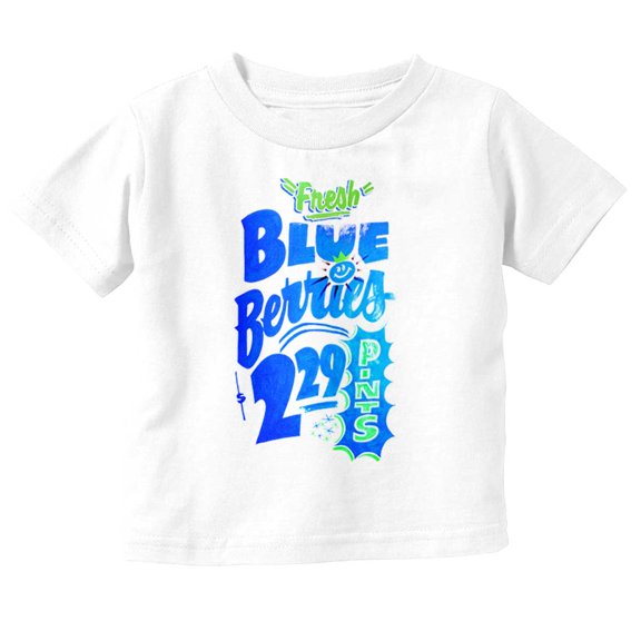 Retro Blueberries Supermarket Poster Toddler Boy Girl T Shirt Infant Toddler Brisco Brands 18M