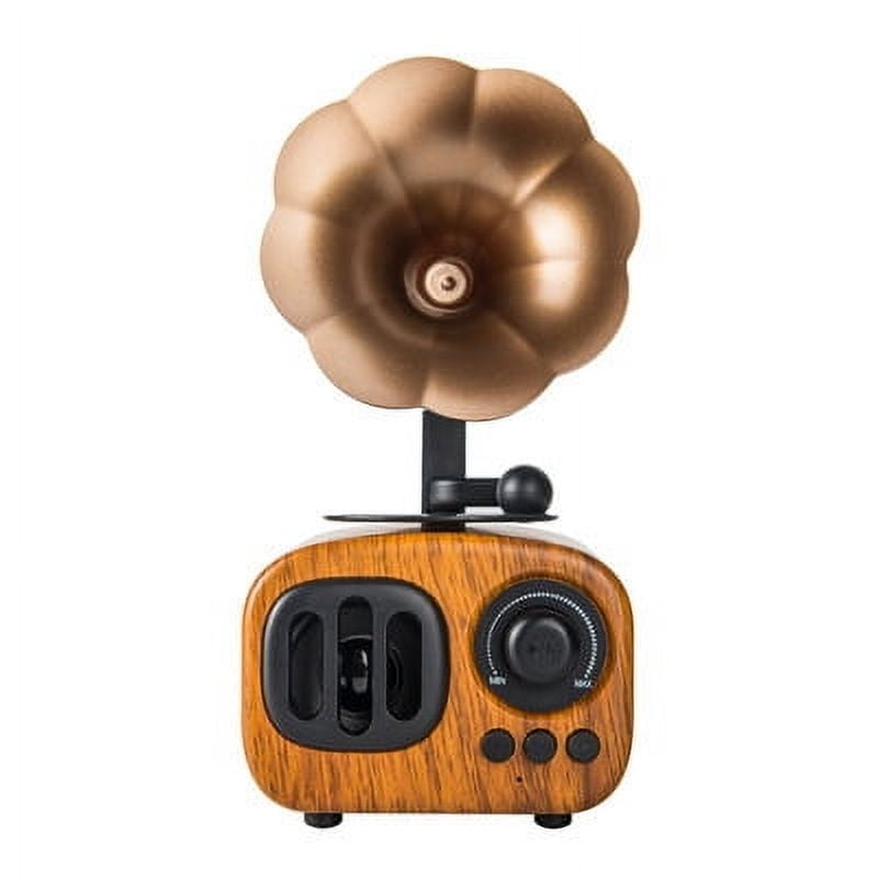 Retro Bluetooth Audio European Style Big Speaker Wood Grain Radio CD Player Birthday Gift Easter Boy Girl Friend