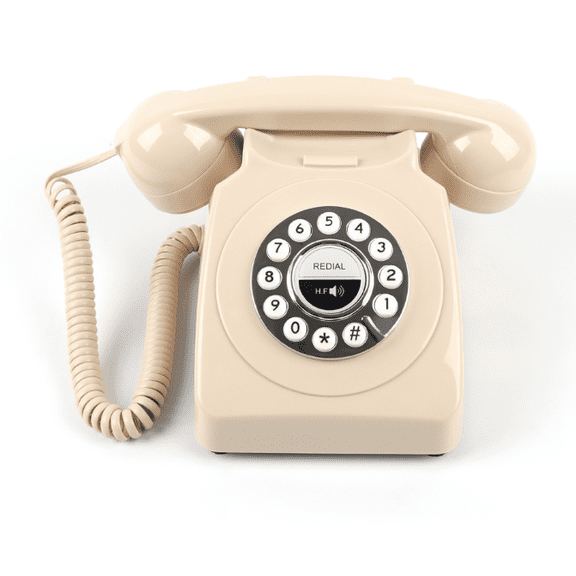 Retro Bluetooth Landline Phone - Cordless Vintage Home Phone with Speakerphone, Easy Setup for Elderly & Home Office, Classic Style for House & DeskBeige