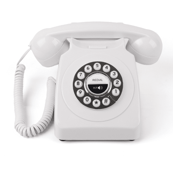 Retro Bluetooth Landline Phone - Cordless Vintage Home Phone with Speakerphone, Easy Setup for Elderly & Home Office, Classic Style for House & Deskwhite