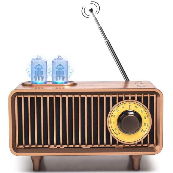 Retro Bluetooth Speaker, Portable FM Radio, Wireless Shortwave Radio with U Disk/TF Card/Aux Music Player Function, Retro Radio Speaker for Home, Office Decor