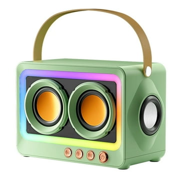 Retro Bluetooth Speaker,Portable Wireless Bluetooth Speaker with RGB Light, Dual Stereo Speakers,Cute Old Fashion Style for Kitchen Desk Bedroom Office Outdoor Accessories