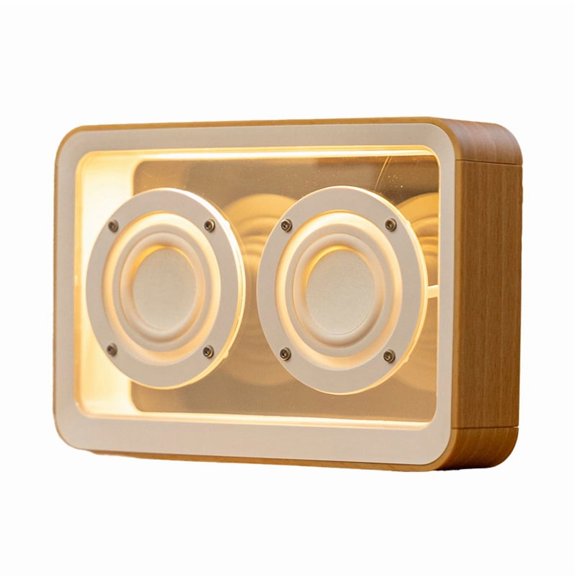 Retro Bluetooth Speaker Transprent Connection Stereo Bluetooth Soundbar Wireless MP3 Music Player with Night Light A